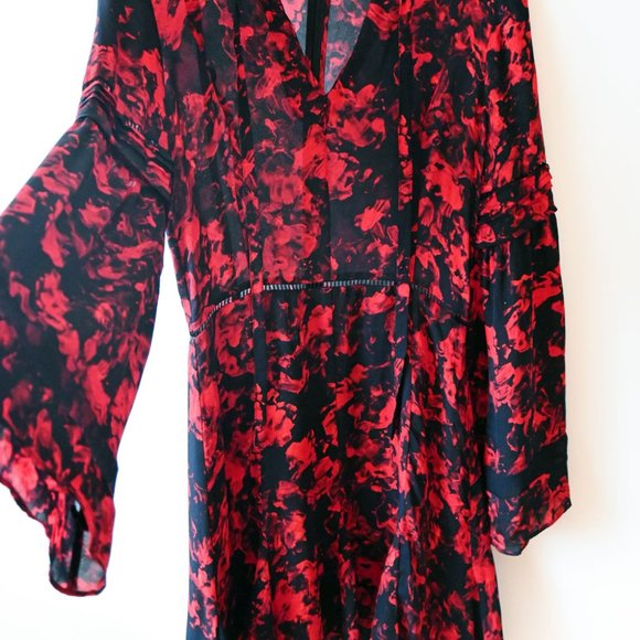Silk Parker Womens Milly Long Sleeve Printed Boho Dress, Garland Valentines - Picture 3 of 10